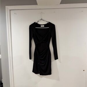 Oh Polly Black Long Sleeve Mini Dress